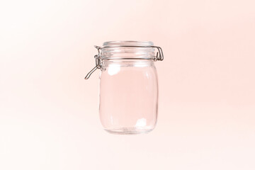 glass jar container for food with a cap isolated