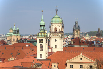 Fototapeta premium Above the rooftops of the old town. Prague, Czech Republic