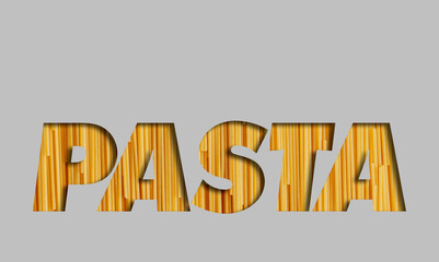 creative love italian pasta spaghetti words text cut out flat lay