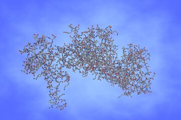 Human monoclonal antibody with SARS-CoV-2 nucleocapsid protein NTD. Scientific background. 3d illustration 