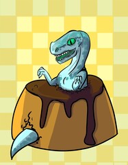 dinosaur in pudding