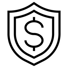 Money safe outline style icon