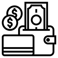 Money outline style icon
