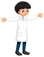 A boy wearing laboratory coat cartoon character