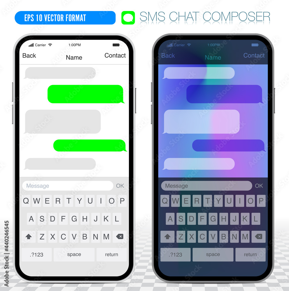 Wall mural social media communicator..simple to arrange message clouds, two versions - white and with the possi