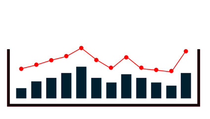 Annual growth and contraction diagram.
Economic data analysis concept.business graph.business graph representing growth and success.Vector design EPS 10.