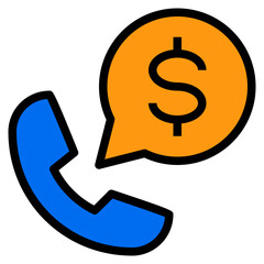 Money call color line style icon