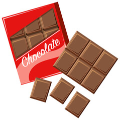 Chocolate bar in package on white background