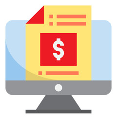 Money report flat style icon