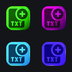 Add four color glass button icon