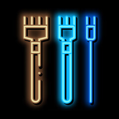 leatherworking crafting tools neon light sign vector. Glowing bright icon leatherworking crafting tools sign. transparent symbol illustration