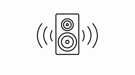 Speaker Icon. Vector isolated black and white illustration of a speaker