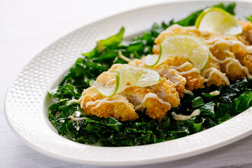 Fried Crispy Chicken With Lime Mayo Sauce