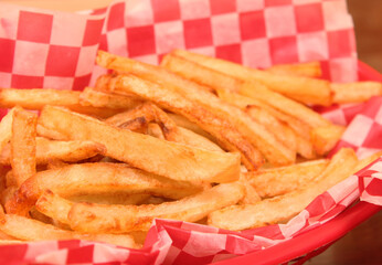 Hand Cut French Fried Potatoes in Retro Cafe