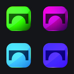 Arch four color glass button icon