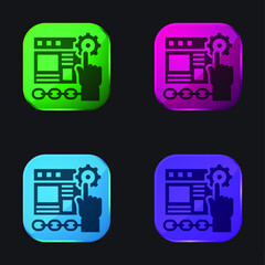 Application four color glass button icon