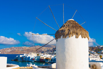 Little Venice view as it is from  Windmills in Mykonos island in cyclades Greece - 440252160