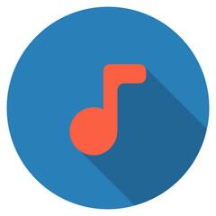 Music Note flat icon.