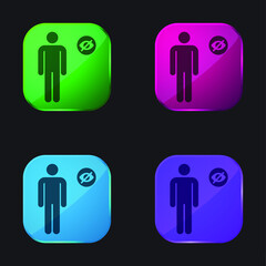 Blind four color glass button icon