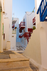 Tiny walk paths in Mykonos Island Greece cyclades - 440252934