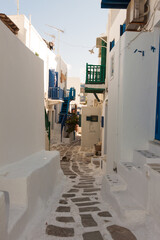 Tiny walk paths Mykonos Island Greece cyclades - 440252965