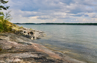 Rugged island in the Finnish archipelago in summer
