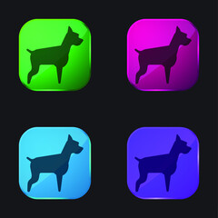 Big Dog four color glass button icon