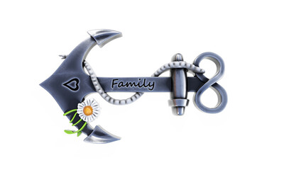 heavy iron anchor in seafaring 3D rendering © vadarshop