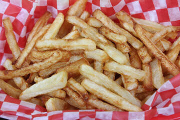 Hand Cut French Fried Potatoes in Retro Cafe