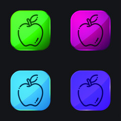 Apple four color glass button icon