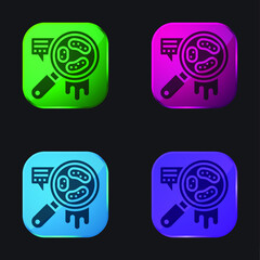 Bacteria four color glass button icon
