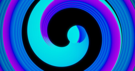 Render with a beautiful blue-pink spiral on a black background