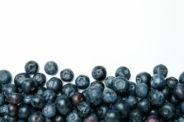 Fresh berry concept with blueberry on white background