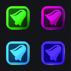 Bell four color glass button icon