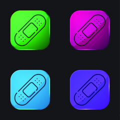 Band Aid four color glass button icon