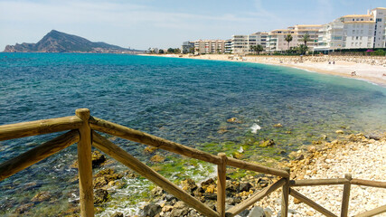 Naklejka premium Cap Negret beach in Altea village on a sunny day