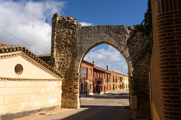 Ancient arch in Becerril de Campos, Palencia, Castilla y León, Spain.