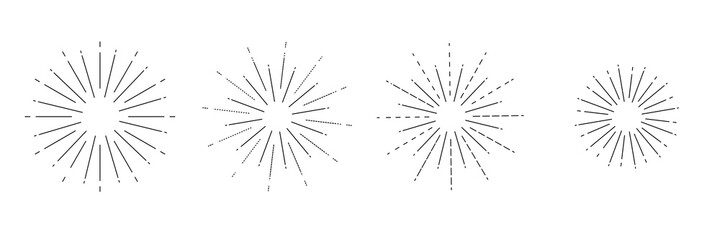 Obraz premium set. Sunburst icon vector