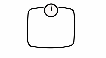 Scale linear icon. Vector isolated black and white flat illustration of a scale