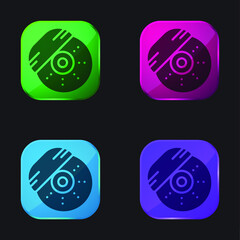 Break four color glass button icon