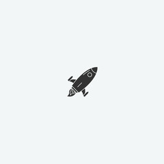 Rocket vector icon illustration sign