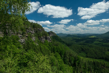 View of the surroundings from the Pravčická gate in Bohemian Switzerland.