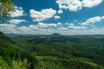 View of the surroundings from the Pravčická gate in Bohemian Switzerland.
