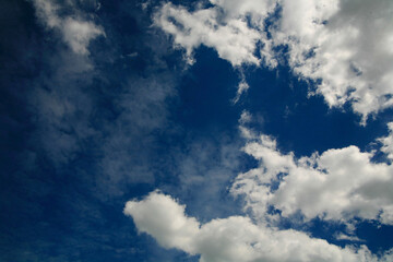 Beautifully blue colored sky with clouds.