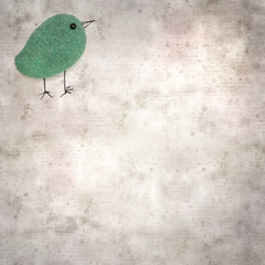 stylish textured old paper background with funny little penguins made of sea glass pebble pieces 