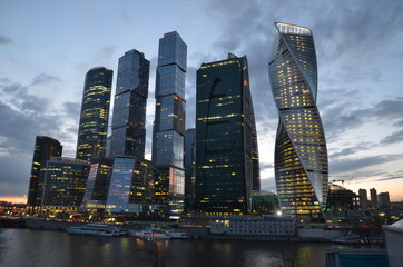 Fototapeta na wymiar View of Moscow City. Moscow skyscrapers.