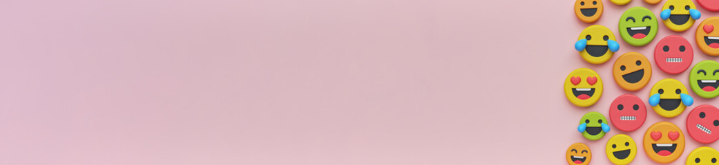 minimal Emoji banner with copy space. 3d rendering