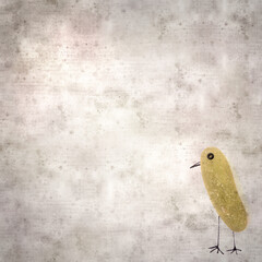 stylish textured old paper background with funny little penguins made of sea glass pebble pieces 