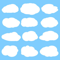 Set icons, cloud signs, great design for any purposes. Information line icon. Isolated symbols collection, vector illustration.