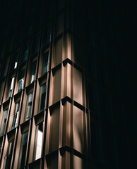 Sun illuminated facade of a building in  Solna, Stockholm, Sweden